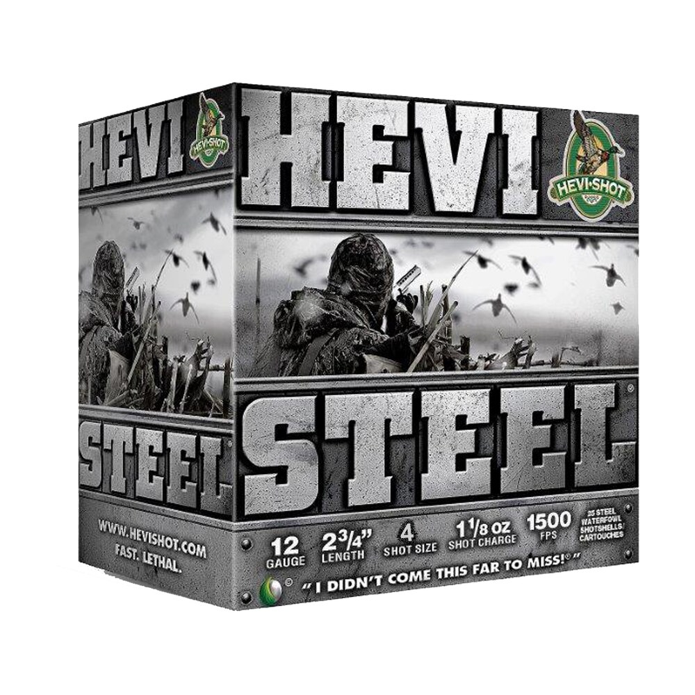 hevi shot hs61224 hevi steel 12gauge 2.75" 1 1/8oz 4shot 25 per box/10 case HEVI-Shot HS61224 HEVI-Steel 12Gauge 2.75" 1 1/8oz 4Shot 25 Per Box/10 Case Sports South item 117575