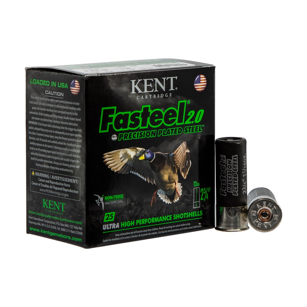 kent cartridge k122fs304 fasteel 2.0 12 gauge 2.75" 1 1/16 oz 4 shot 25 per box/ 10 case Kent Cartridge K122FS304 Fasteel 2.0 12 Gauge 2.75" 1 1/16 oz 4 Shot 25 Per Box/ 10 Case Sports South item 117634