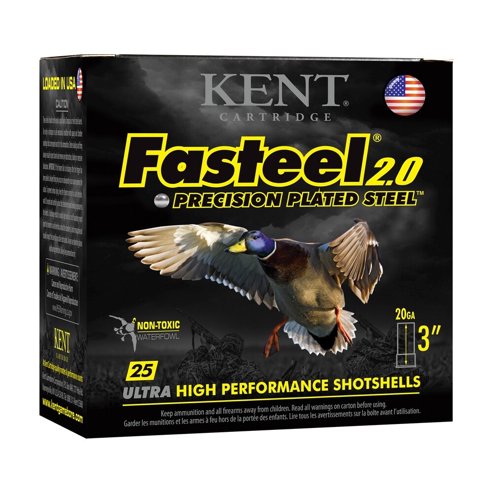 kent cartridge k203fs242 fasteel 2.0 20 gauge 3" 7/8 oz 2 shot 25 per box/ 10 case Kent Cartridge K203FS242 Fasteel 2.0 20 Gauge 3" 7/8 oz 2 Shot 25 Per Box/ 10 Case Sports South item 117638
