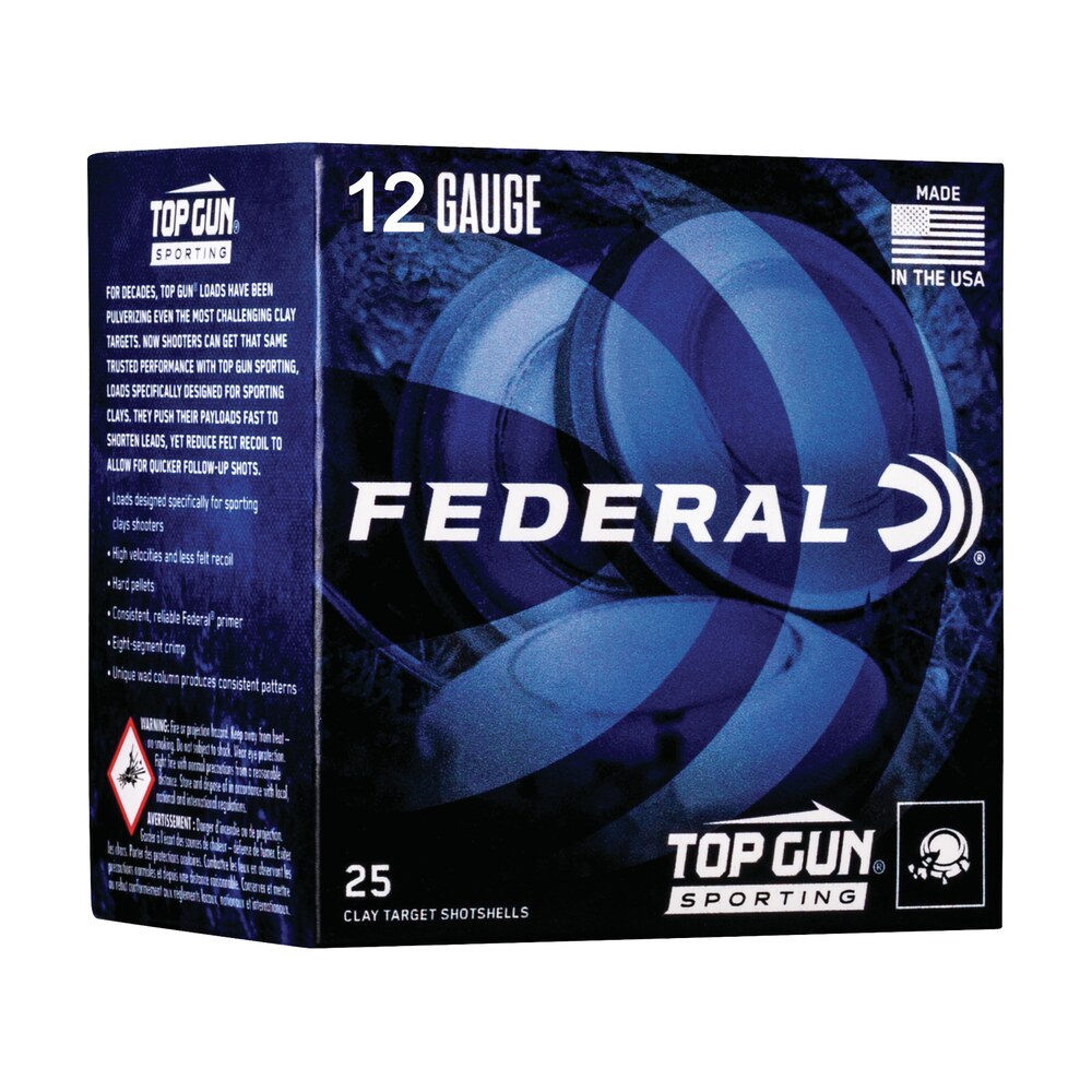 federal tgs12875 top gun 12gauge 2.75" 1oz 7.5shot 25 per box/10 case Federal TGS12875 Top Gun 12Gauge 2.75" 1oz 7.5Shot 25 Per Box/10 Case Sports South item 117652