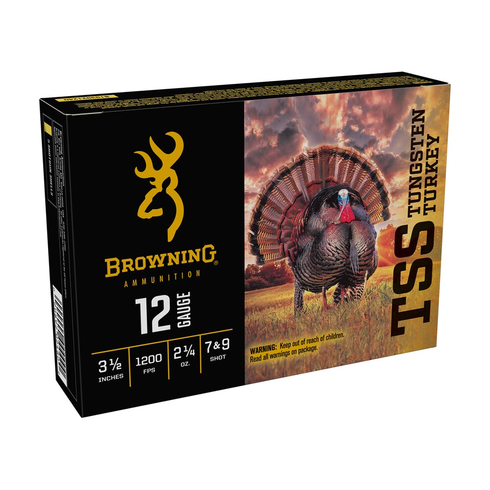 browning ammo b193921240 tss tungsten turkey 12gauge 3.50" 2 1/4oz tungsten 7/9shot 5 per box/10 case Browning Ammo B193921240 TSS Tungsten Turkey 12Gauge 3.50" 2 1/4oz Tungsten 7/9Shot 5 Per Sports South item 117669
