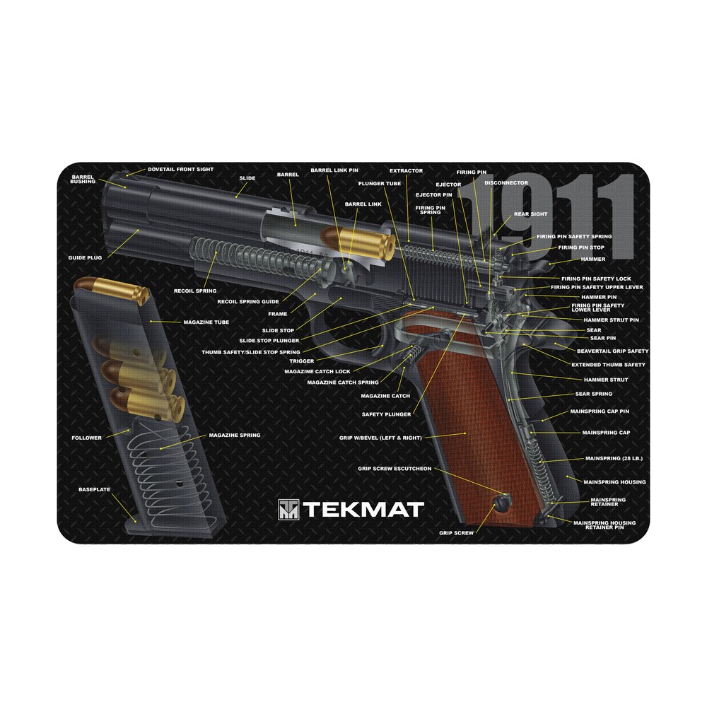 tekmat tekr171911ca cleaning mat multi color rubber 11"x17" 1911 3d cutaway TekMat TEKR171911CA Cleaning Mat Multi-Color Rubber 11"x17" 1911 3D Cutaway Sports South item 117818