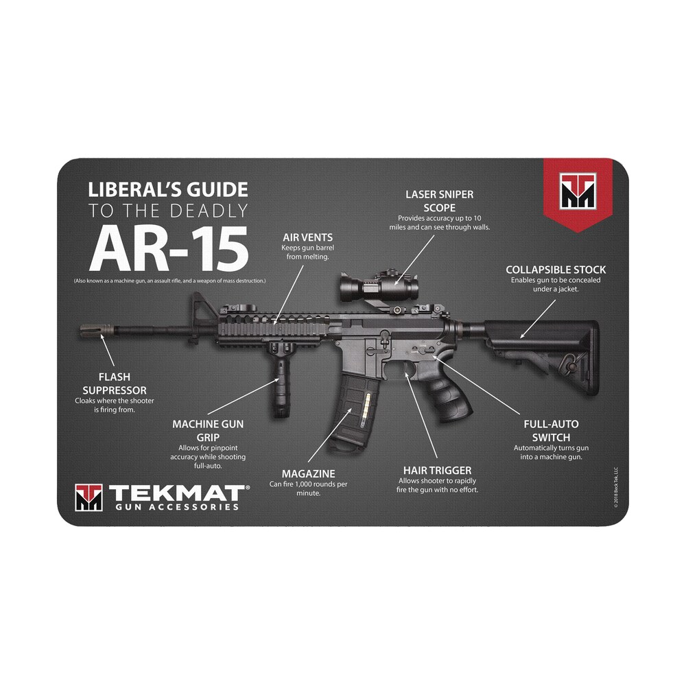 tekmat tekr17ar15media liberal's guide to the ar 15 cleaning mat multi color rubber 11"x17" ar 15 diagram TekMat TEKR17AR15MEDIA Liberal's Guide To The AR-15 Cleaning Mat Multi-Color Rubber 11"x17" Sports South item 117821