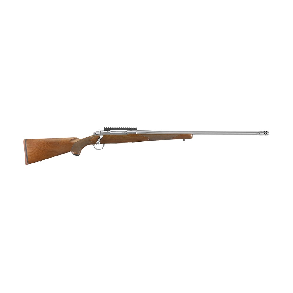 ruger 57109 hawkeye hunter full size 300 win mag 3+1 24" satin stainless steel threaded barrel, picatinny rail steel receiver, fixed american walnut w/pistol grip stock Ruger 57109 Hawkeye Hunter Full Size 300 Win Mag 3+1 24" Satin Stainless Steel Threaded Sports South item 117884