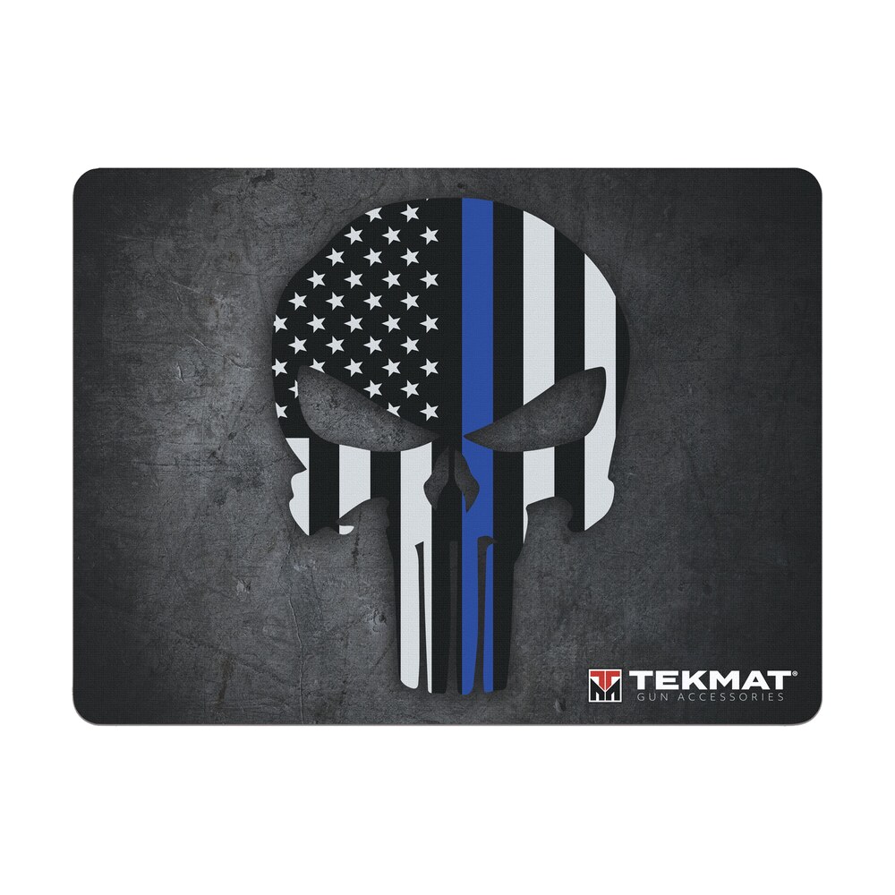 tekmat tekr20punisher ultra 20 cleaning mat black/white/blue rubber 15"x20" blue line punisher skull TekMat TEKR20PUNISHER Ultra 20 Cleaning Mat Black/White/Blue Rubber 15"x20" Blue Line Punisher Sports South item 117945