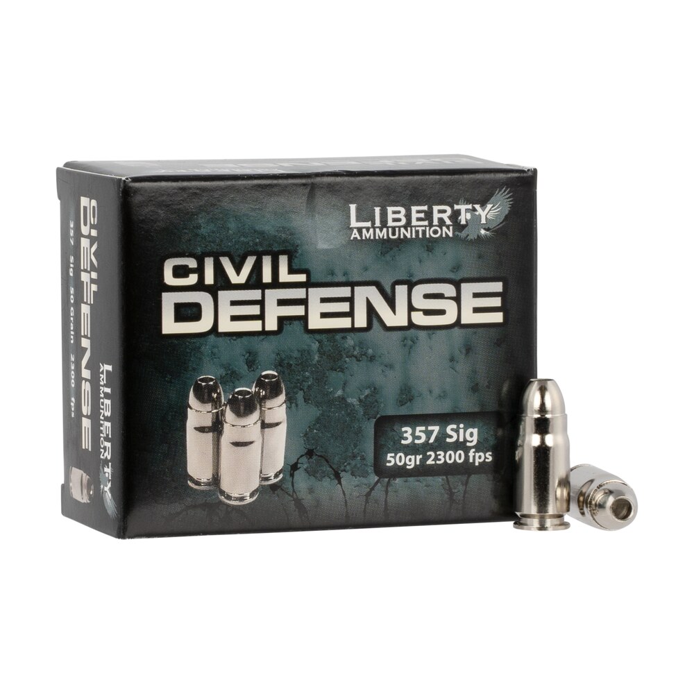 liberty ammunition lacd357sig053 civil defense 357sig 50gr lead free fragmenting hollow point 20 per box/50 case Liberty Ammunition LACD357SIG053 Civil Defense 357Sig 50gr Lead Free Fragmenting Hollow Point Sports South item 118347