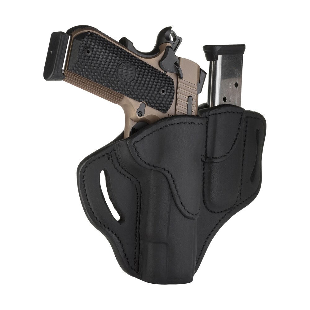 1791 gunleather bh1m1sblr bh1m1 combo owb 01 stealth black leather belt slide fits 4 5" 1911 1791 Gunleather BH1M1SBLR BH1M1 Combo OWB 01 Stealth Black Leather Belt Slide Sports South item 118467