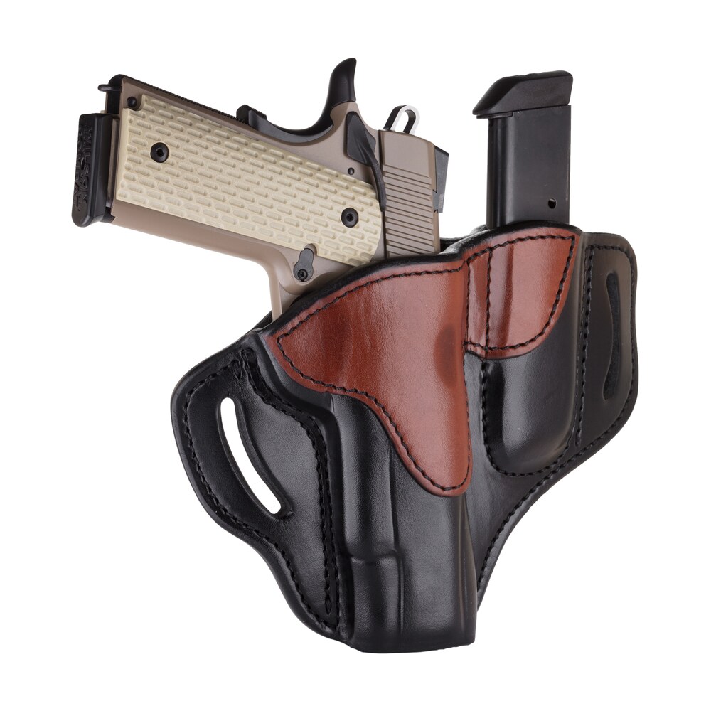 1791 gunleather bh1m1blbr bh1m1 combo owb 01 black/brown leather belt slide fits 4 5" 1911 1791 Gunleather BH1M1BLBR BH1M1 Combo OWB 01 Black/Brown Leather Belt Slide Sports South item 118469