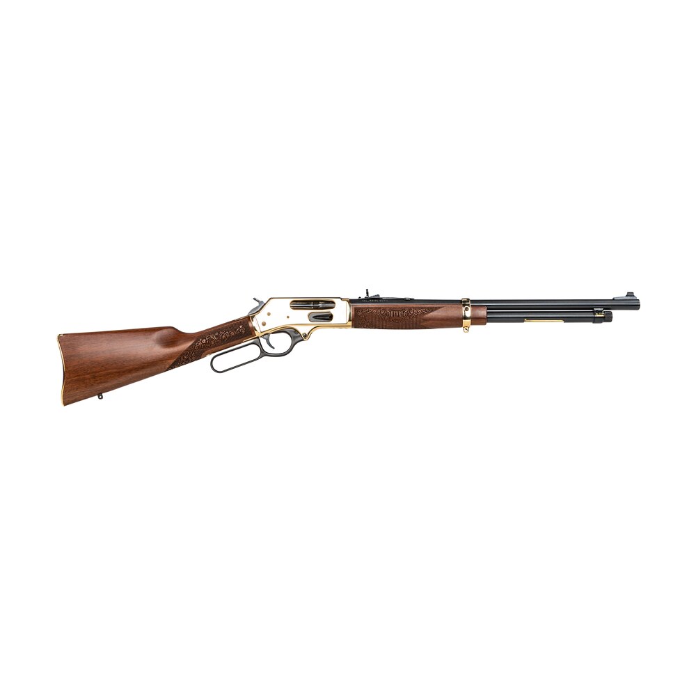 henry h0244570 side gate full size 45 70 gov 5+1 19.80" blued steel barrel, polished brass receiver, american walnut stock right hand Henry H0244570 Side Gate Full Size 45-70 Gov 5+1 19.80" Blued Steel Sports South item 118770