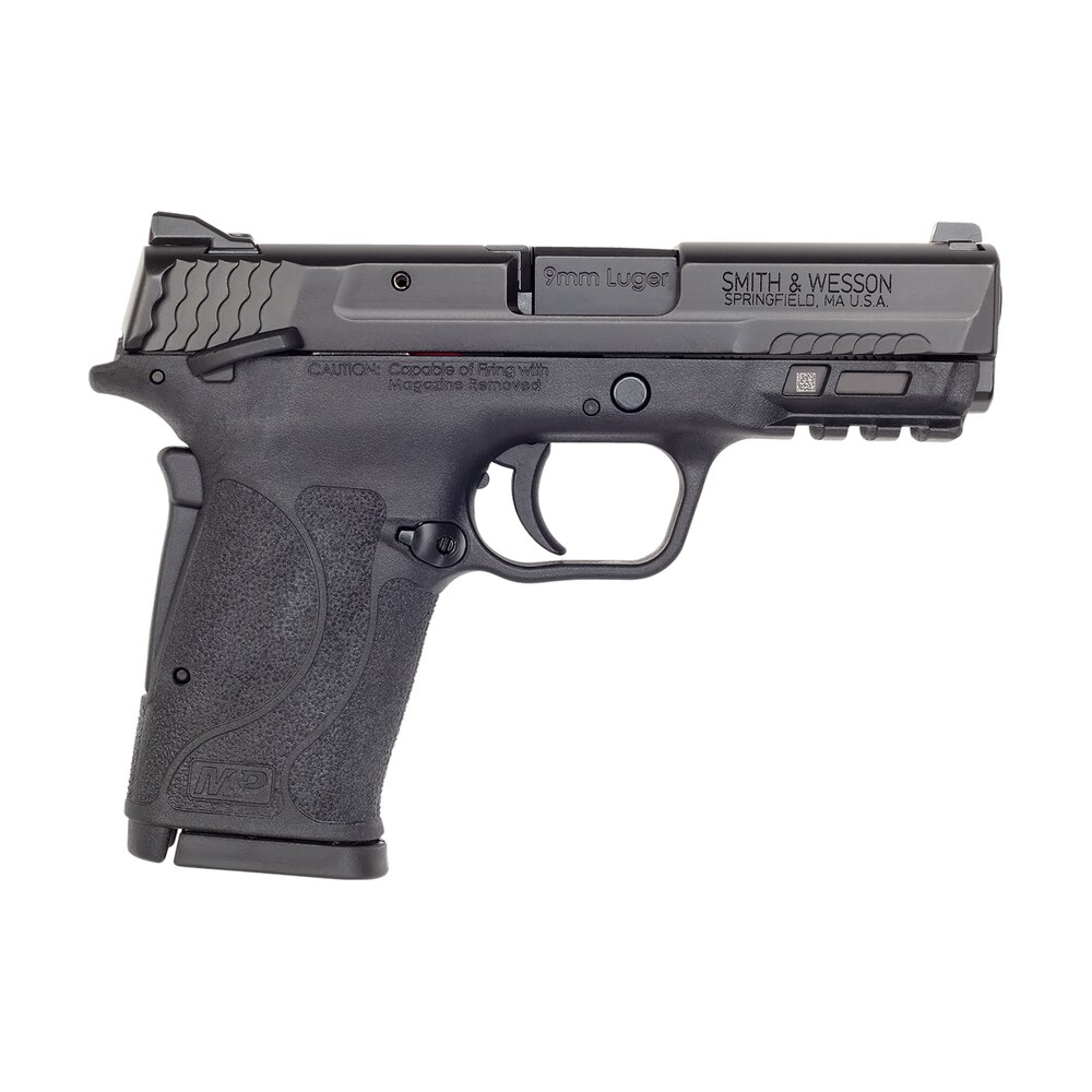 smith & wesson 12436 m&p shield ez m2.0 compact slim 9mm luger 8+1 3.67" black armornite barrel & serrated slide, matte black polymer frame w/picatinny rail black polymer grips right hand Smith & Wesson 12436 M&P Shield EZ M2.0 Compact Slim 9mm Luger 8+1 3.67" Black Sports South item 118853