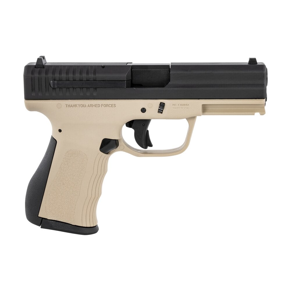 fmk g9c1g2rss 9c1 g2 9mm luger 14+1 4" black stainless steel barrel, black serrated carbon steel slide, desert sand polymer frame w/picatinny rail, black backstrap grip FMK G9C1G2RSS 9C1 G2 9mm Luger 14+1 4" Black Stainless Steel Sports South item 118949