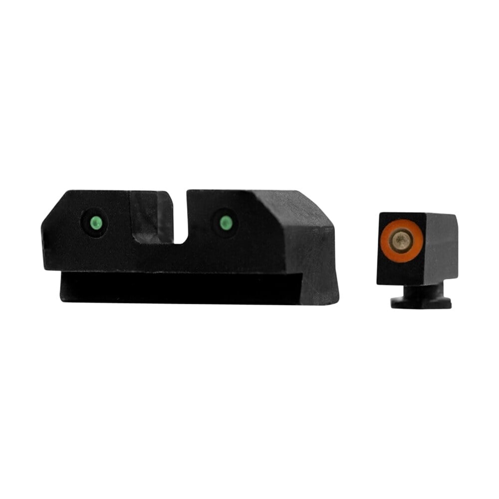 xs sights glr012p6n r3d night sights fits glock black | green tritium orange outline front sight green tritium rear sight XS Sights GLR012P6N R3D Night Sights Sports South item 118995