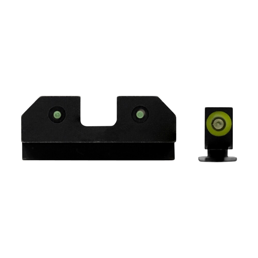 xs sights glr014p6g r3d night sights fits glock black | green tritium green outline front sight green tritium rear sight XS Sights GLR014P6G R3D Night Sights Sports South item 118998