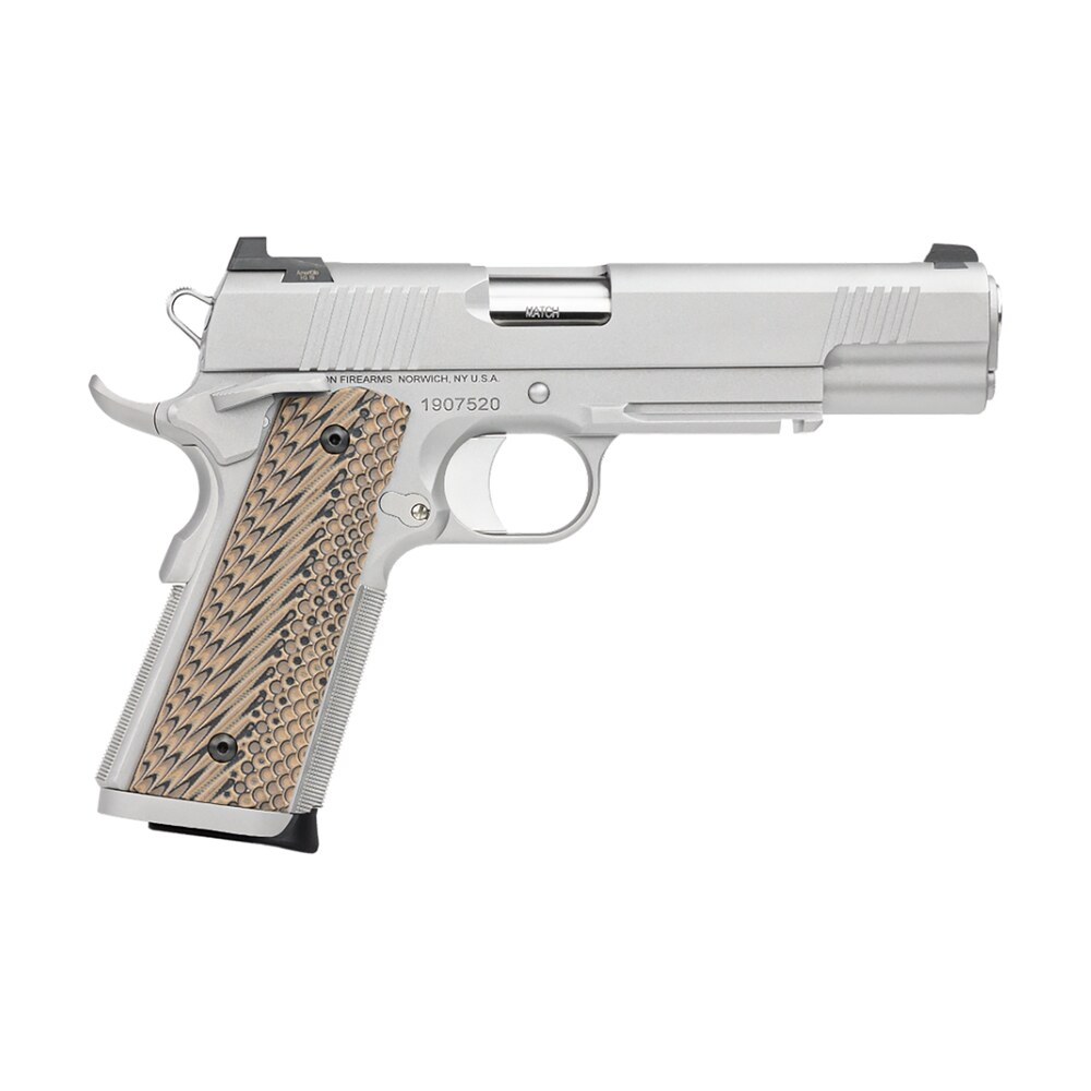 dan wesson 01802 specialist 45 acp 8+1 5" stainless steel barrel, bead blasted serrated stainless steel slide, frame w/beavertail & picatinny rail, black/brown g10 grip, ambidextrous Dan Wesson 01802 Specialist 45 ACP 8+1 5" Stainless Steel Sports South item 119297