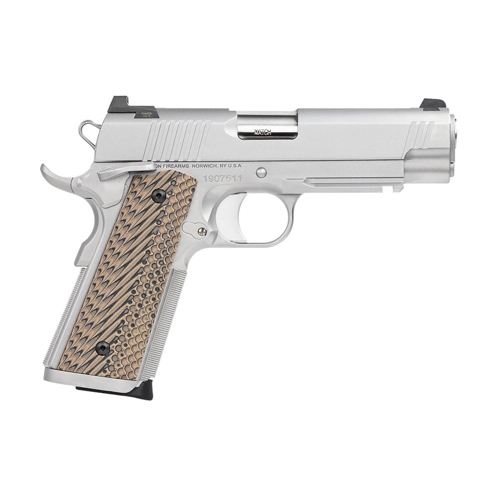 dan wesson 01809 specialist commander 45 acp 8+1 4.25" stainless steel barrel, bead blasted serrated stainless steel slide & frame w/beavertail & picatinny rail, black/brown g10 grip, ambidextrous Dan Wesson 01809 Specialist Commander 45 ACP 8+1 4.25" Stainless Steel Sports South item 119299