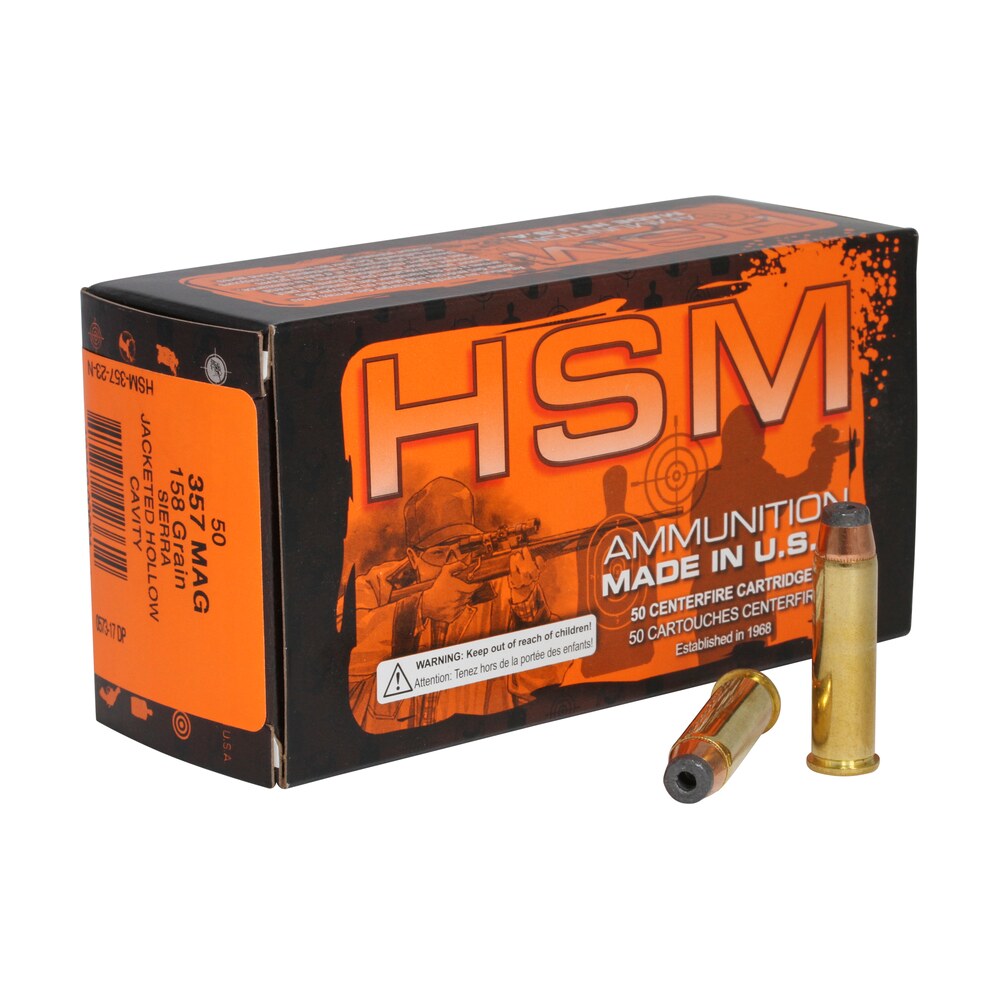 hsm 35723n pro pistol 357 mag 158 gr jacketed hollow cavity 50 per box/ 10 case HSM 35723N Pro Pistol 357 Mag 158 gr Jacketed Hollow Cavity 50 Per Box/ 10 Case Sports South item 119648