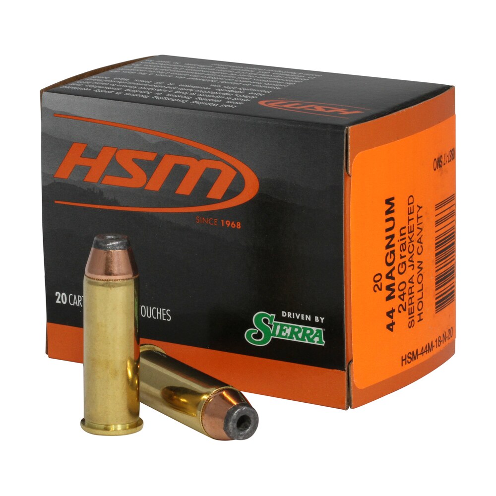 hsm 44m18n20 pro pistol 44 rem mag 240 gr jacketed hollow cavity 20 per box/ 20 case HSM 44M18N20 Pro Pistol 44 Rem Mag 240 gr Jacketed Hollow Cavity 20 Per Box/ 20 Case Sports South item 119651