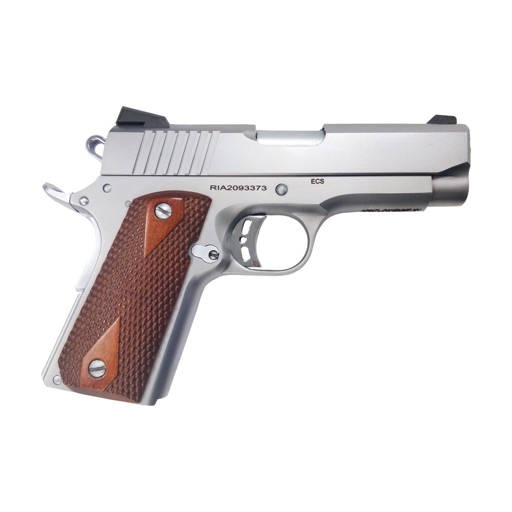 rock island 51868 rock standard cs *ca compliant 45 acp 3.63" 7+1 matte stainless steel frame & slide double diamond checkered wood grip Rock Island 51868 Rock Standard CS *CA Compliant 45 ACP 3.63" 7+1 Matte Stainless Steel Frame Sports South item 119661