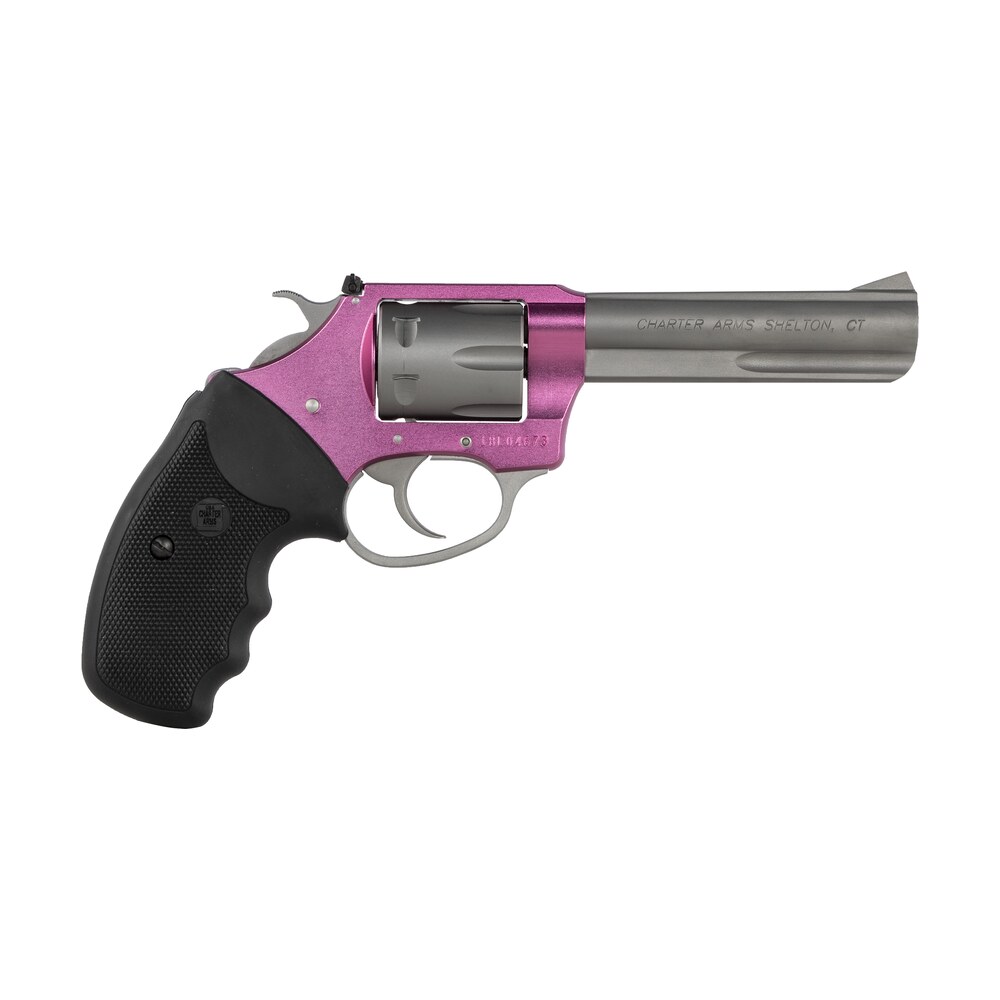 charter arms 52232 pathfinder lite 22 lr 8 shot, 4.20" matte stainless steel barrel & cylinder, pink aluminum frame w/black finger grooved rubber grip, exposed hammer Charter Arms 52232 Pathfinder Lite 22 LR 8 Shot, 4.20" Matte Stainless Steel Barrel & Sports South item 119793