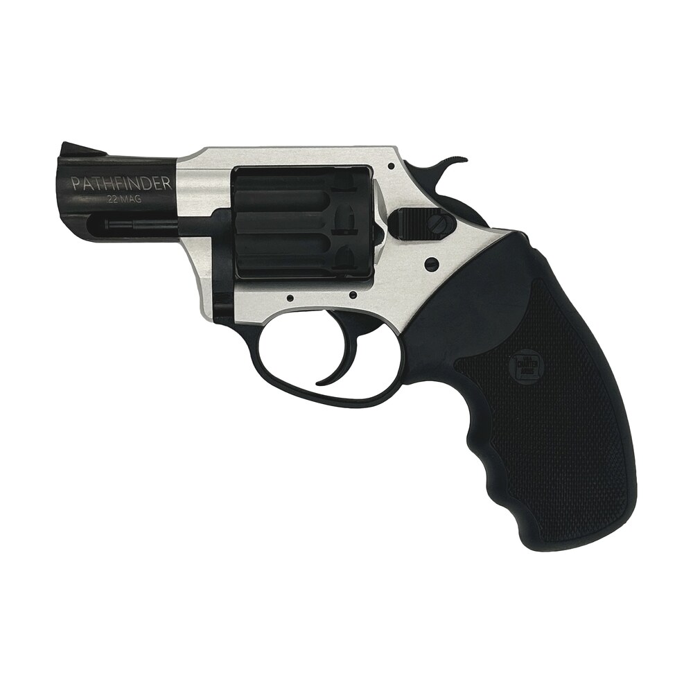 charter arms 52329 pathfinder lite 22 mag, 8 shot 2" black passivate stainless steel barrel & cylinder, anodized aluminum frame w/black finger grooved rubber grip, exposed hammer Charter Arms 52329 Pathfinder Lite 22 Mag, 8 Shot 2" Black Passivate Stainless Steel Barrel Sports South item 119796