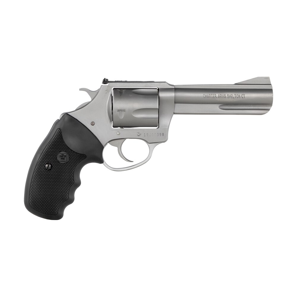 charter arms 79942 pitbull large 9mm luger 5 shot 4.20" matte stainless steel barrel, cylinder & frame w/black finger grooved rubber grip Charter Arms 79942 Pitbull Large 9mm Luger 5 Shot 4.20" Matte Stainless Steel Sports South item 119798