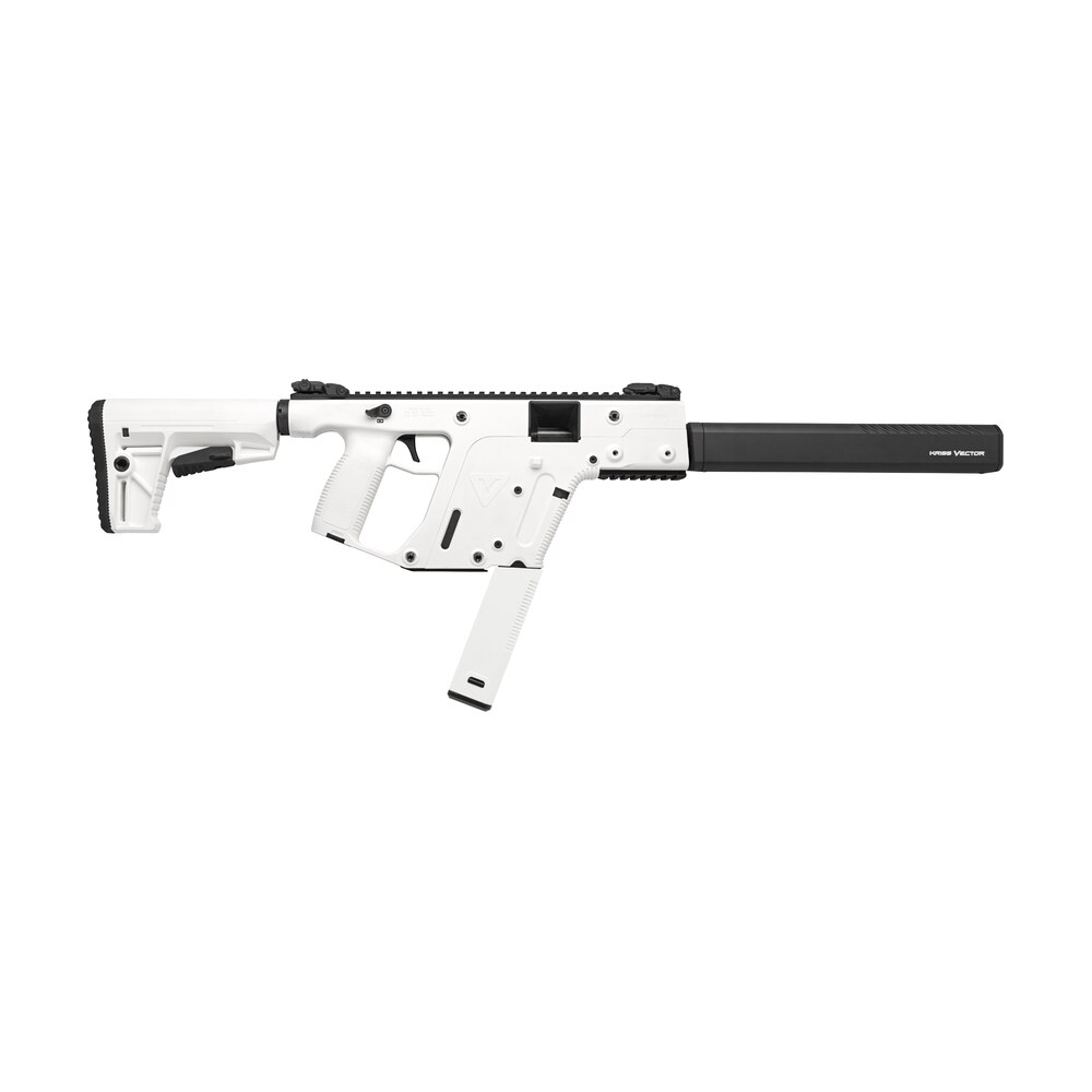 kriss usa kv45cap20 vector crb gen2 45 acp 30+1 16" black nitride threaded barrel, alpine cerakote picatinny rail aluminum receiver, alpine white synthetic 6 position stock alpine polymer grip Kriss USA KV45CAP20 Vector CRB Gen2 45 ACP 30+1 16" Black Nitride Threaded Sports South item 119884