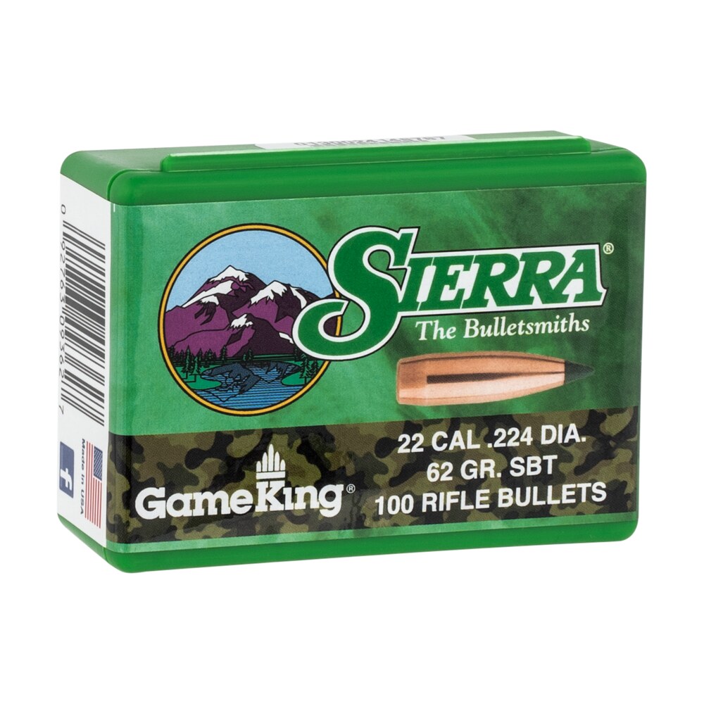 sierra 9362 gameking 62gr spitzer boat tail 100/box Sierra 9362 GameKing 62gr Spitzer Boat Tail 100/Box Sports South item 119957