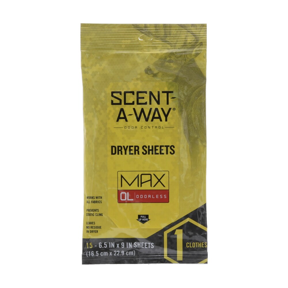 scent a way 07707 max dryer sheets odor eliminator odorless scent dryer sheet 15 per pkg Scent-A-Way 07707 Max Dryer Sheets Odor Eliminator Odorless Scent Dryer Sheet 15 Per Pkg Sports South item 119997