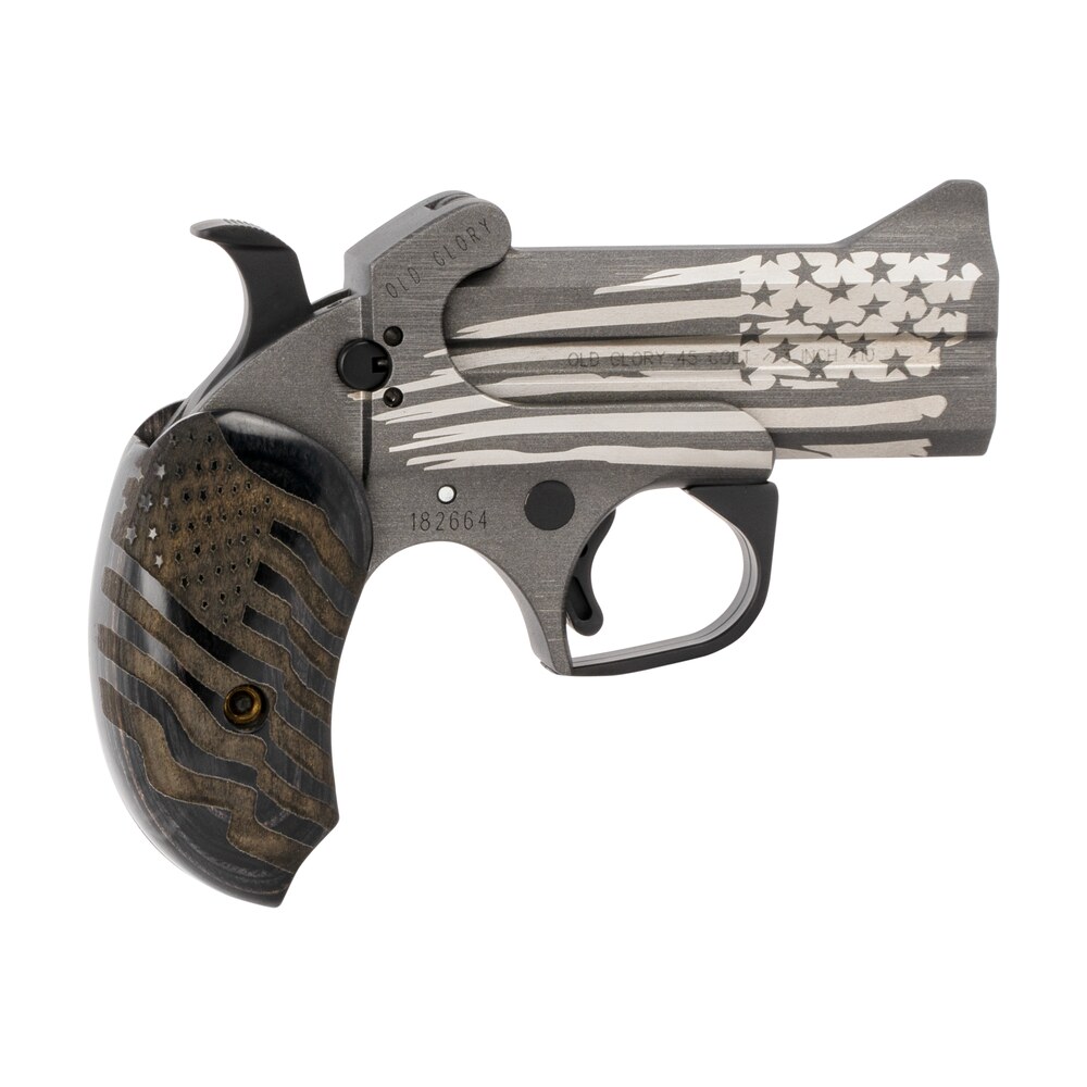 bond arms baog old glory 45 colt/410 gauge 2rd shot 3.50" black ash w/integrated star grips right hand Bond Arms BAOG Old Glory 45 Colt/410 Gauge 2rd Shot 3.50" Black Ash Sports South item 120044