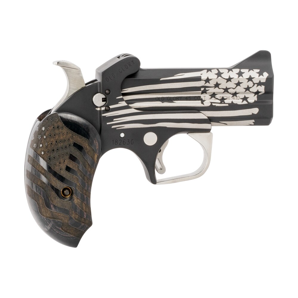 bond arms baog old glory 45 colt/410 gauge 2rd shot 3.50" black ash w/integrated star grips right hand Bond Arms BAOG Old Glory 45 Colt/410 Gauge 2rd Shot 3.50" Black Ash Sports South item 120045