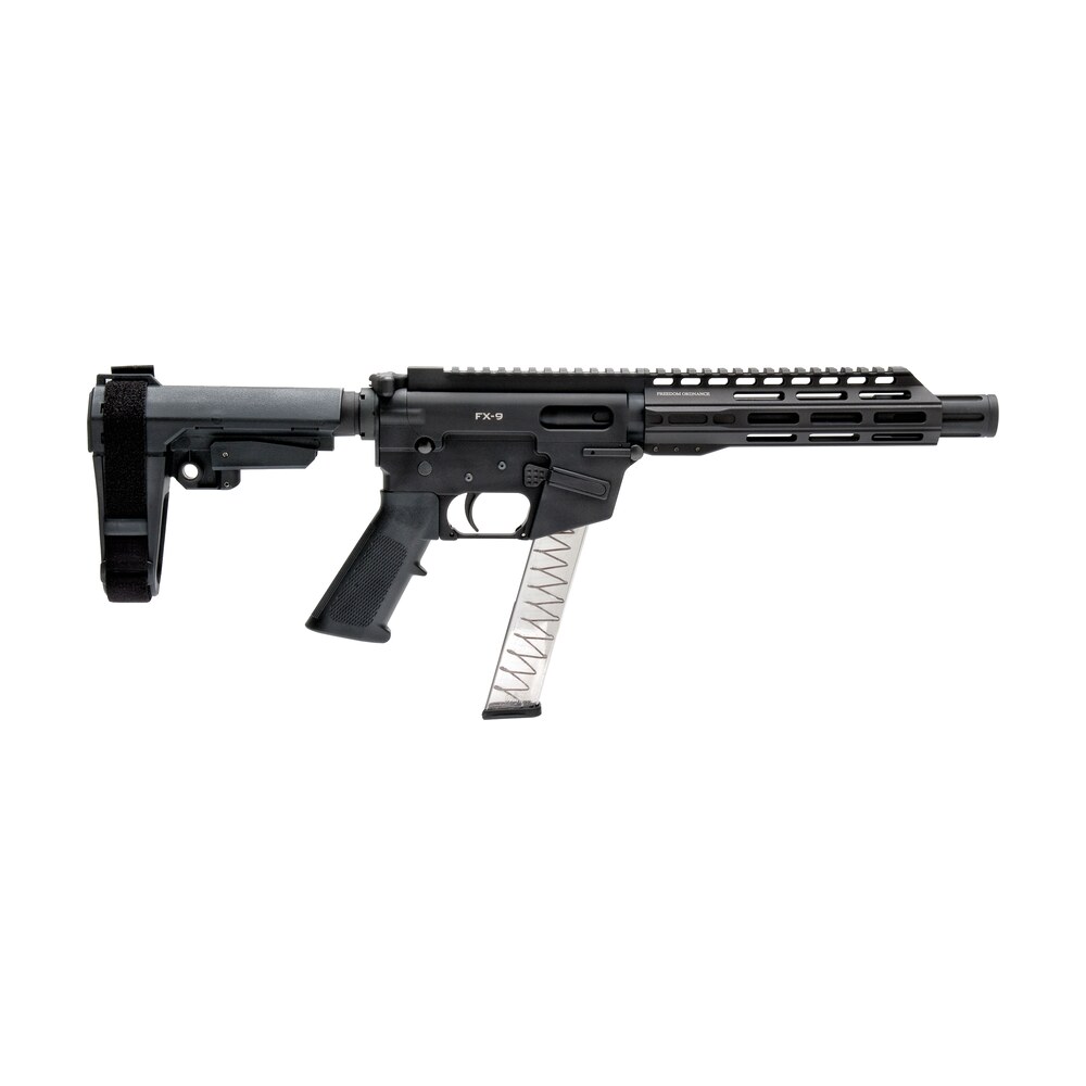 freedom ordnance fx 9p8s fx 9 9mm luger 8" 31+1 black anodized black polymer sba3 pistol brace Freedom Ordnance FX-9P8S FX-9 9mm Luger 8" 31+1 Black Anodized Black Polymer SBA3 Pistol Brace Sports South item 120240
