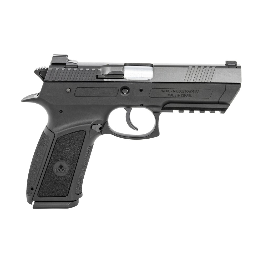 iwi us j941pl9 ii jericho 941 enhanced 9mm luger caliber with 4.40" barrel, 16+1 capacity, overall black finish, picatinny rail frame, serrated steel slide & polymer grip IWI US J941PL9-II Jericho 941 Enhanced 9mm Luger Caliber Sports South item 120327