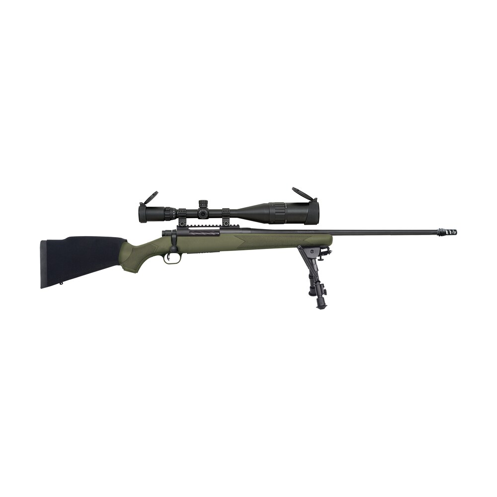 mossberg 28122 patriot night train 300 win mag caliber with 3+1 capacity, 24" barrel, matte blued metal finish, od green stock right hand includes 6 24x50mm scope & bipod Mossberg 28122 Patriot Night Train 300 Win Mag Caliber Sports South item 120458