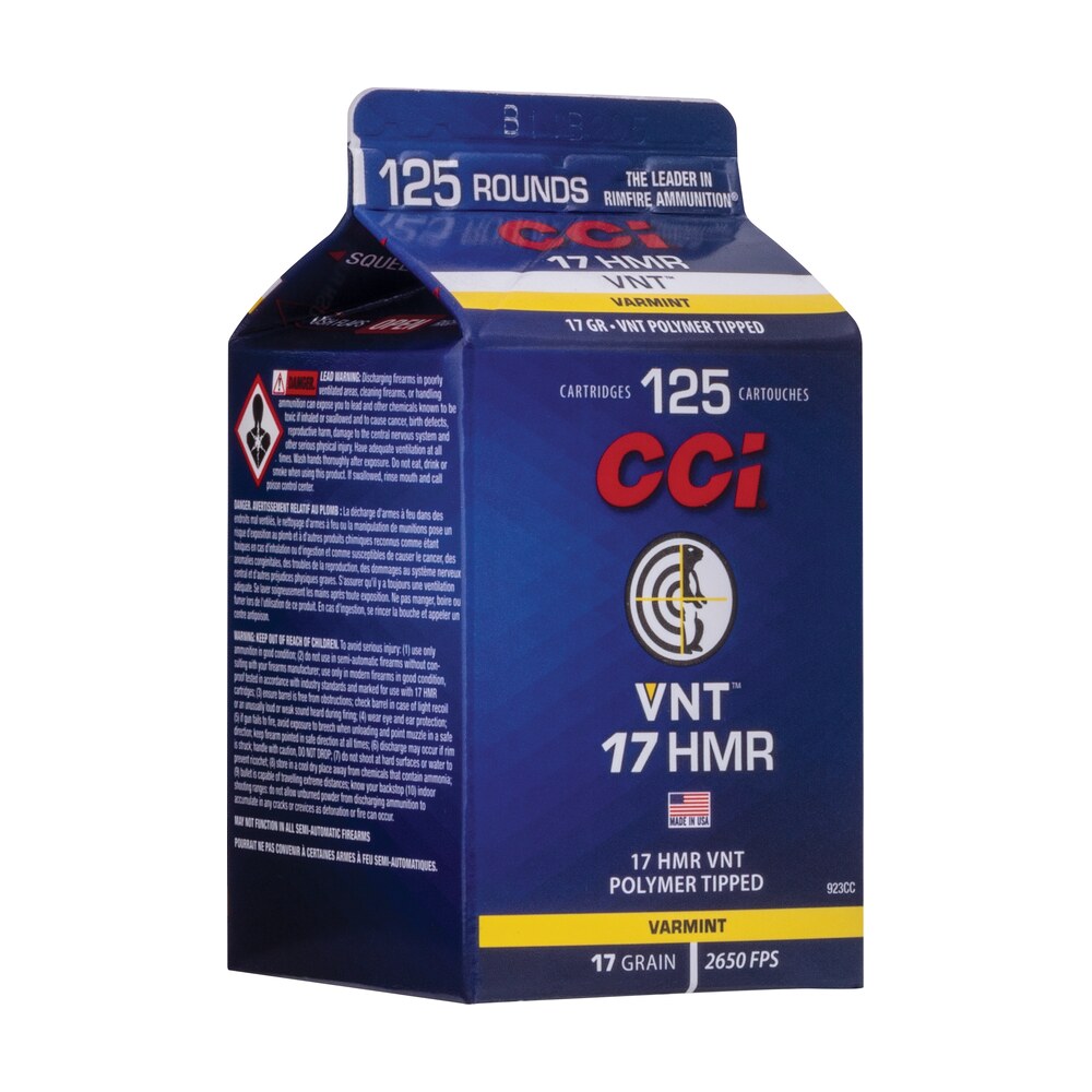cci 923cc vnt rimfire 17hmr 17gr varmint tipped 125 per box/10 case CCI 923CC VNT Rimfire 17HMR 17gr Varmint Tipped 125 Per Box/10 Case Sports South item 120667