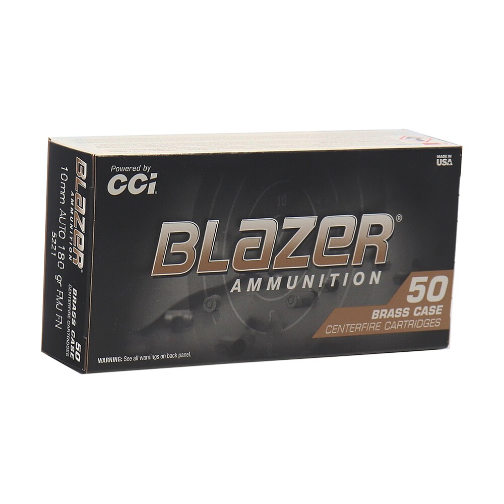 cci 5221 blazer brass handgun 10mmauto 180gr full metal jacket 50 per box/20 case CCI 5221 Blazer Brass Handgun 10mmAuto 180gr Full Metal Jacket 50 Per Box/20 Case Sports South item 120680