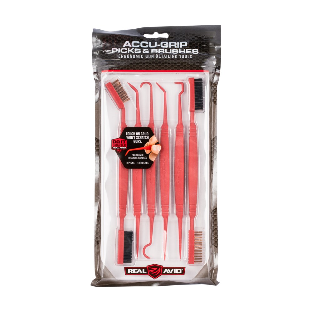 real avid avpbs accu grip picks & brushes rifle/shotgun firearm plastic 8 8.25" long resin bristles 6 per pkg Real Avid AVPBS Accu-Grip Picks & Brushes Rifle/Shotgun Firearm Plastic 8-8.25" Long Resin Sports South item 120787