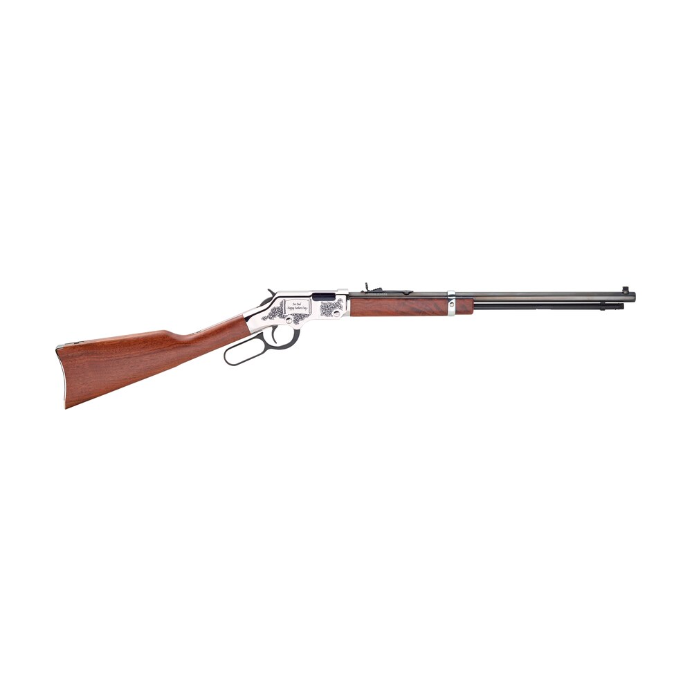 henry h004sfd golden boy fathers day full size 22 long/22 lr/22 short, 16 lr/21 short, 20" blued octagon barrel nickel plated steel receiver american walnut right hand Henry H004SFD Golden Boy Fathers Day Full Size 22 Long/22 LR/22 Short, 16 LR/21 Short, 20" Sports South item 120869