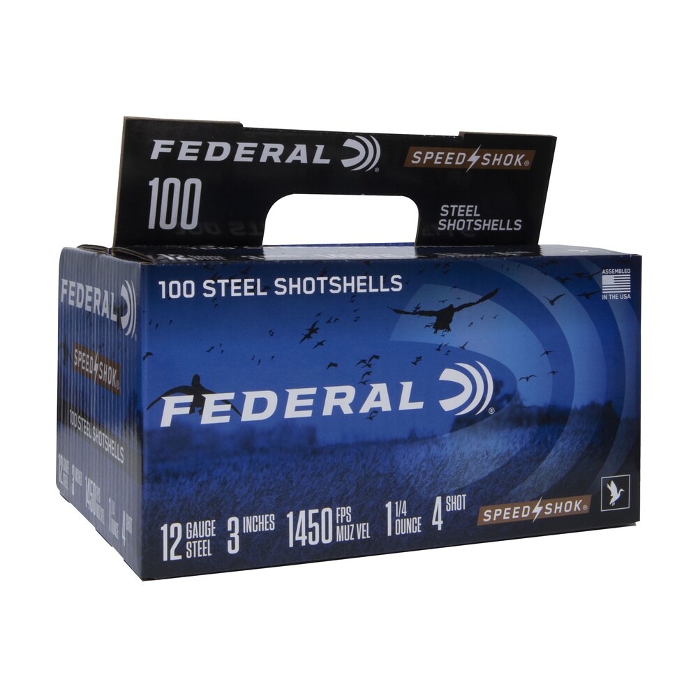 federal wf1421004 speed shok 12gauge 3" 1 1/4oz 4shot 100 per box/2 case Federal WF1421004 Speed-Shok 12Gauge 3" 1 1/4oz 4Shot 100 Per Box/2 Case Sports South item 121005