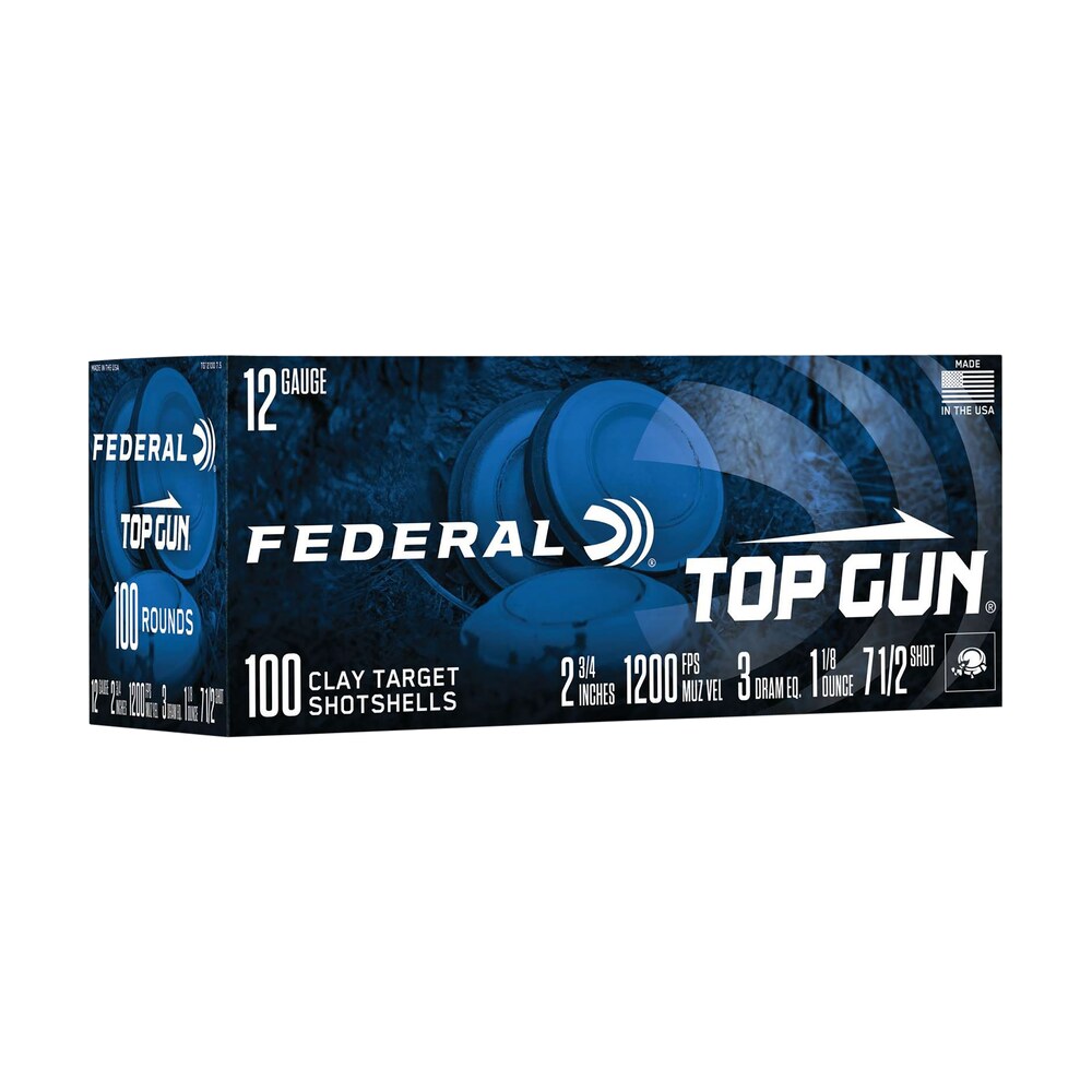 federal tg1210075 top gun 12gauge 2.75" 1 1/8oz 7.5shot 100 per box/2 case Federal TG1210075 Top Gun 12Gauge 2.75" 1 1/8oz 7.5Shot 100 Per Box/2 Case Sports South item 121019