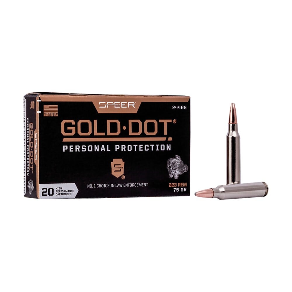 speer 24469 gold dot personal protection 223rem 75gr soft point 20 per box/10 case Speer 24469 Gold Dot Personal Protection 223Rem 75gr Soft Point 20 Per Box/10 Case Sports South item 121030