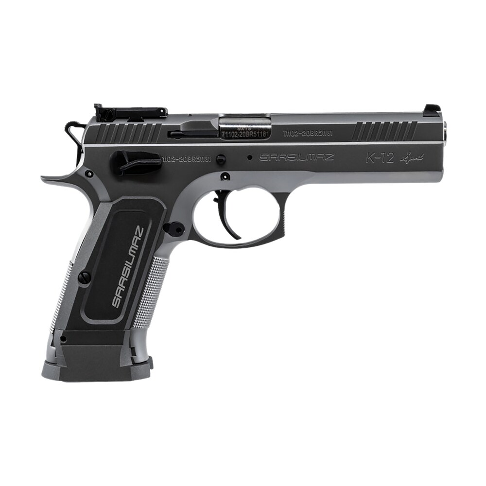 sar usa k12stsp k12 sport 9mm luger 17+1 4.70" stainless target crown barrel, stainless steel serrated slide, stainless steel frame w/beavertail, gray polymer grip, right hand SAR USA K12STSP K12 Sport 9mm Luger 17+1 4.70" Stainless Target Crown Sports South item 121065