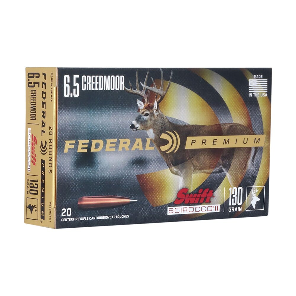 federal p65crdss1 premium 6.5creedmoor 130gr swift scirocco ii 20 per box/10 case Federal P65CRDSS1 Premium 6.5Creedmoor 130gr Swift Scirocco II 20 Per Box/10 Case Sports South item 121088