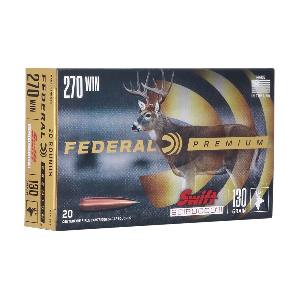 federal p270ss1 premium 270win 130gr swift scirocco ii 20 per box/10 case Federal P270SS1 Premium 270Win 130gr Swift Scirocco II 20 Per Box/10 Case Sports South item 121091
