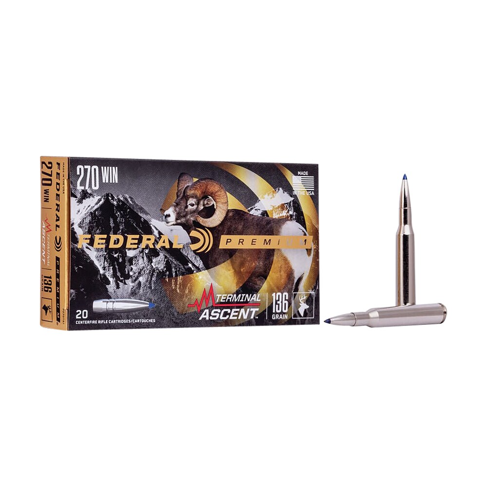 federal p270ta1 premium terminal ascent 270win 136gr 20 per box/10 case Federal P270TA1 Premium Terminal Ascent 270Win 136gr 20 Per Box/10 Case Sports South item 121092