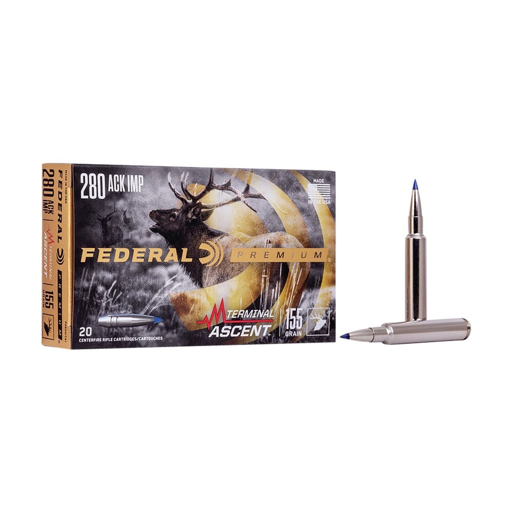 federal p280a1ta1 premium terminal ascent 280ackley improved 155gr 20 per box/10 case Federal P280A1TA1 Premium Terminal Ascent 280Ackley Improved 155gr 20 Per Box/10 Case Sports South item 121098