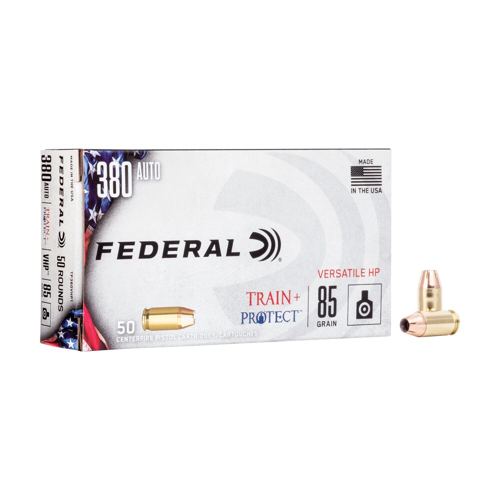 federal tp380vhp1 train + protect 380acp 85gr versatile hollow point 50 per box/10 case Federal TP380VHP1 Train + Protect 380ACP 85gr Versatile Hollow Point 50 Per Box/10 Case Sports South item 121118