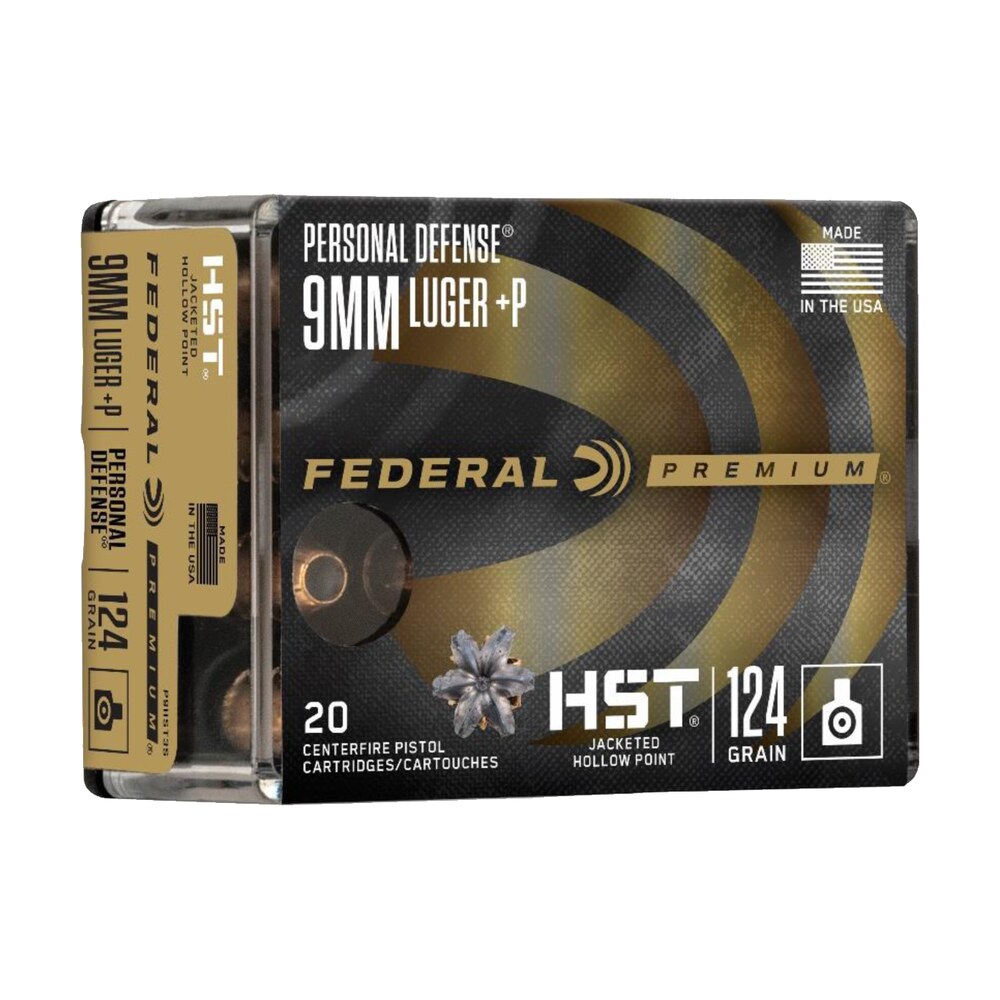federal p9hst3s premium personal defense 9mmluger+p 124gr hst jacketed hollow point 20 per box/10 case Federal P9HST3S Premium Personal Defense 9mmLuger+P 124gr HST Jacketed Hollow Point 20 Per Sports South item 121126