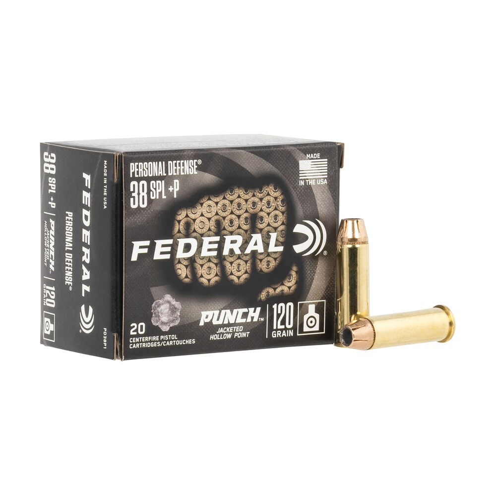 federal pd38p1 punch personal defense 38special+p 120gr jacketed hollow point 20 per box/10 case Federal PD38P1 Punch Personal Defense 38Special+P 120gr Jacketed Hollow Point 20 Per Box/10 Sports South item 121131