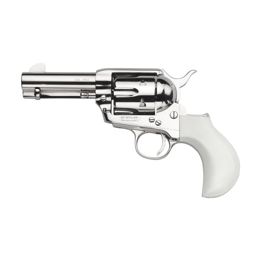 taylors & company 200073 1873 cattleman 357 mag caliber with 3.50" barrel, 6rd capacity cylinder, overall nickel plated finish steel & ivory birdshead synthetic grip Taylors & Company 200073 1873 Cattleman 357 Mag Caliber Sports South item 121388