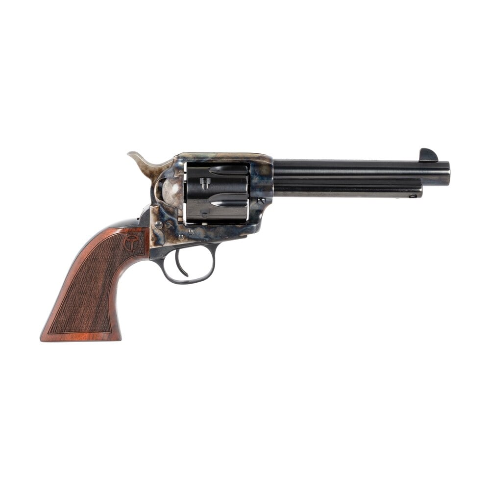 taylors & company 550813 smoke wagon 45 colt (lc) caliber with 5.50" blued finish barrel, 6rd capacity blued finish cylinder, color case hardened finish steel frame & checkered walnut grip Taylors & Company 550813 Smoke Wagon 45 Colt (LC) Caliber Sports South item 121394